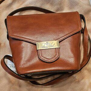 PATRICIA NASH Waxed Leather Crossbody Tan, New/Tags